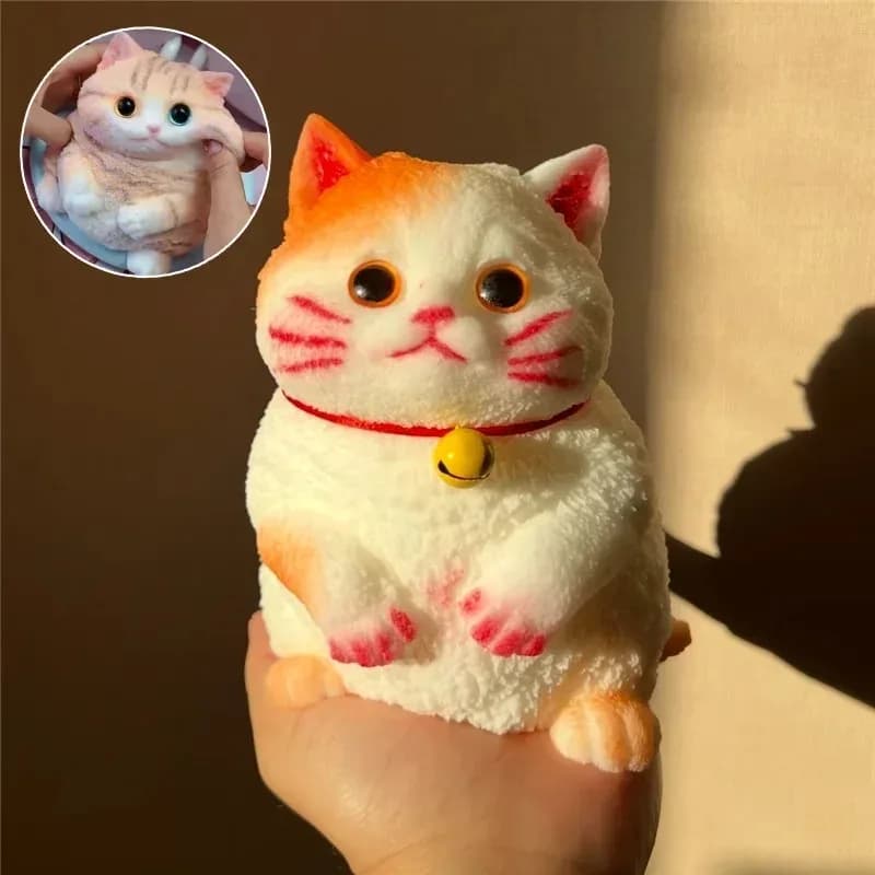 Desktop Ornamen Fidget Toy Kawaii Plush Lucky Cat Slow Rising Squeeze Anti Stress Relief Sensory Anxiety Relief Durable Toy