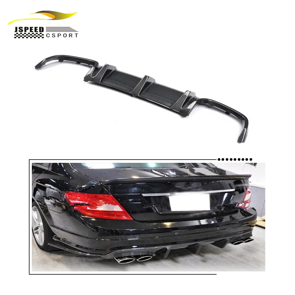 Adatto per Mercedes-benz W204 C300 C63 AMG 08-11 labbro diffusore paraurti posteriore in fibra di carbonio