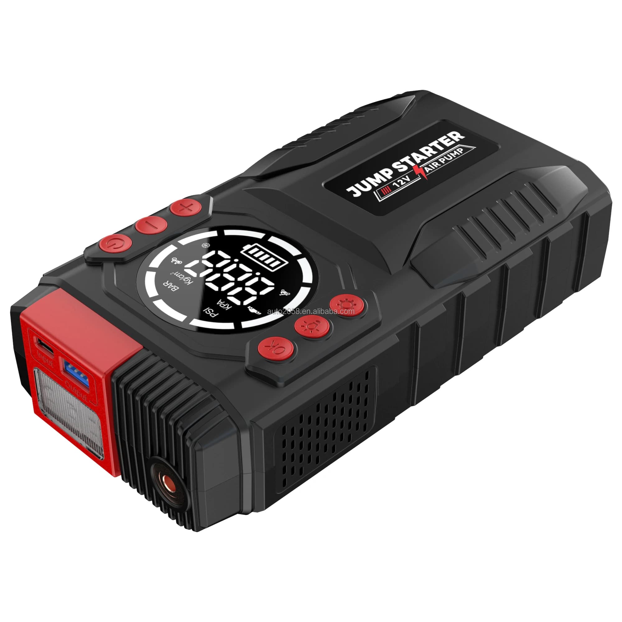20000mah Portable Jump Starter Car Battery Booster Power Bank Charger Lithium Battery Pack Tire Air Pump With Emergency Lighting