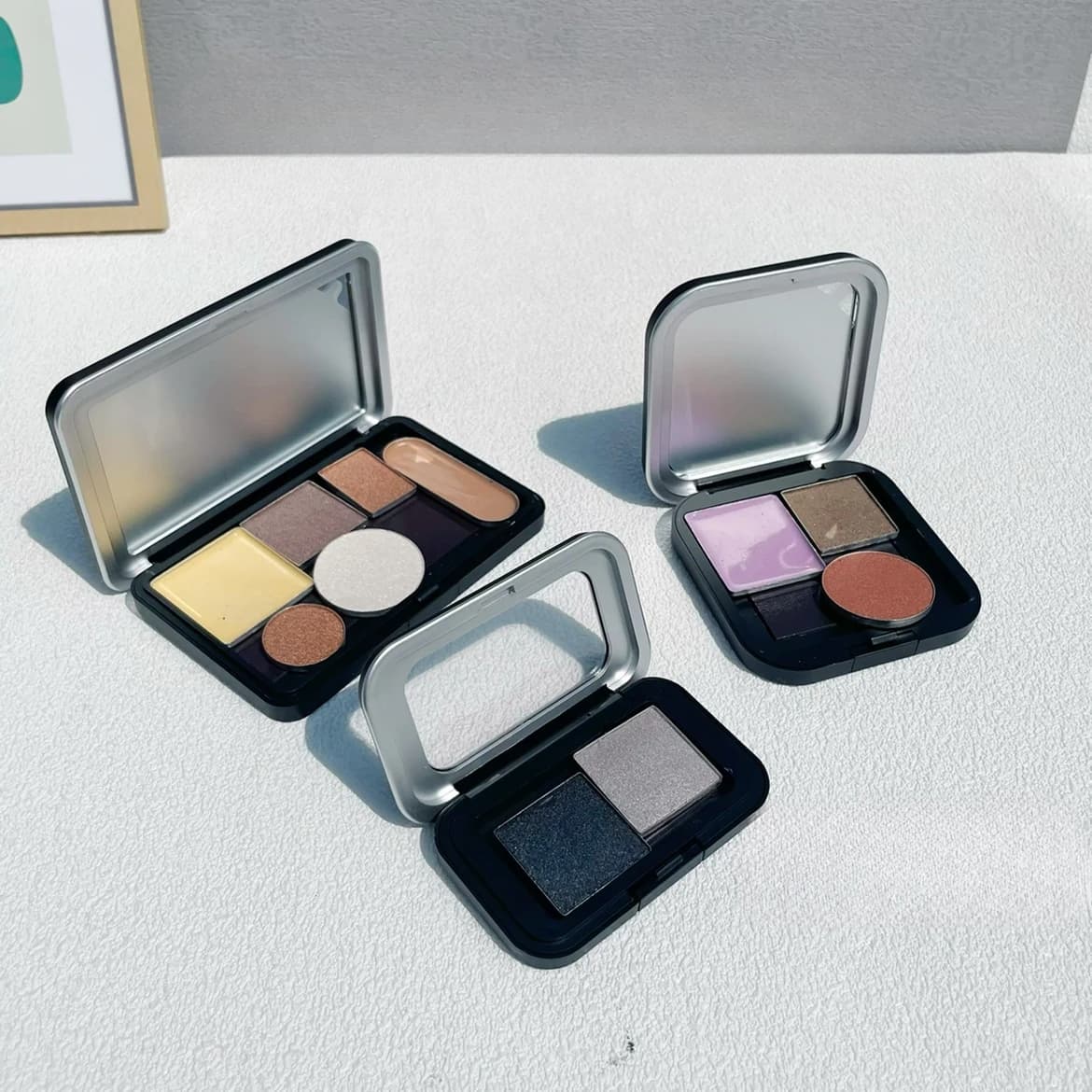 Umbrella DIY make-up box with mirror Black matt Magnetic cosmetic palette Empty magnetic make-up box with glittered headlight