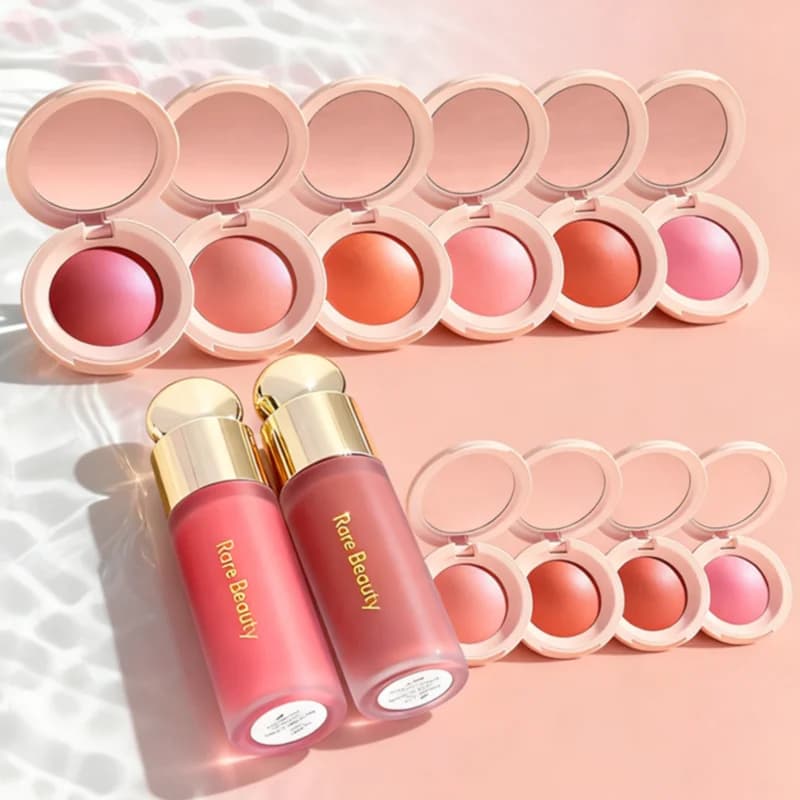 Rare Beauty Dual-use Enlighten Powder Portable Mirror Eyes Cheek Blusher Waterproof Mositure Face Contour Shadow Plump Makeup