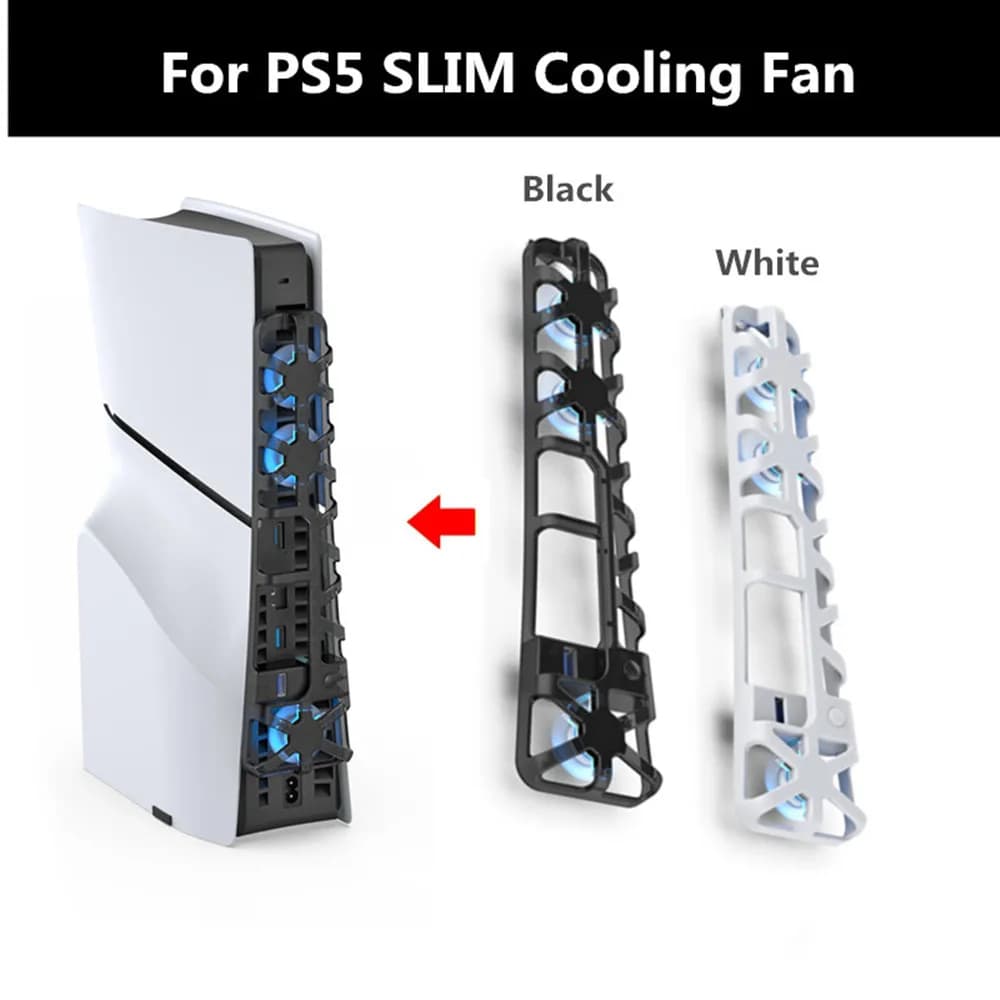 DOBE Cooling Fan For PS5 Slim Disc Edition/Digital Edition With Blue Lighting and USB 3.0 Port TP5-3538