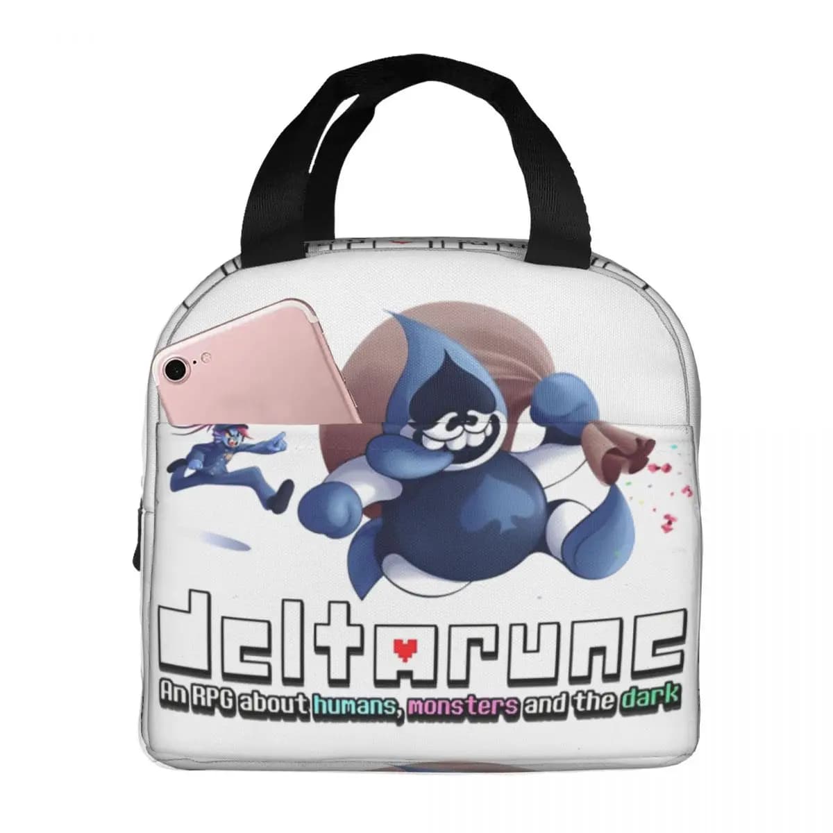 Deltarune Lancer Merch Borsa per il pranzo isolata per picnic Ralsei Kris Borsa per la conservazione degli alimenti Borsa per il pranzo termica portatile