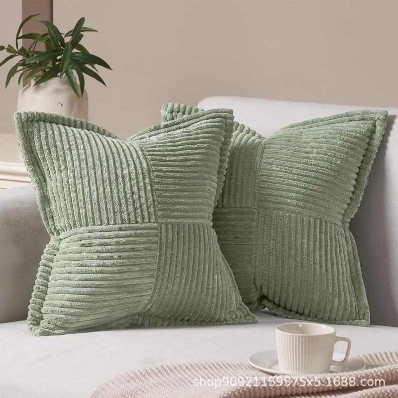 Fodera per cuscino in velluto a coste a righe, per divano, supporto lombare da ufficio, tappetino per riposo semplice, accogliente e confortevole, complemento d'arredo per la casa