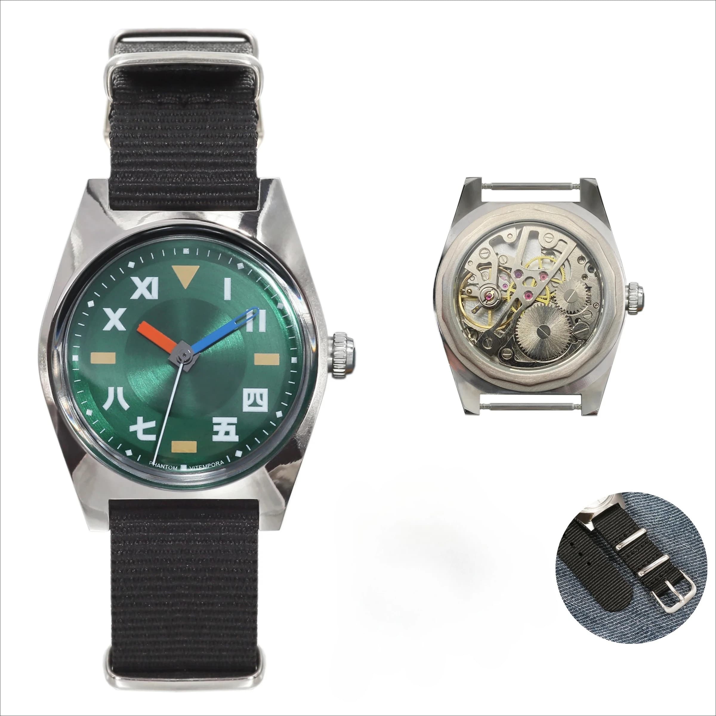 PHANTOM 36MM Men's Mechanical Watch 7120 a Carica Manual 36mm, Retro Watch from Business, Classic and Simple, Couple Watch