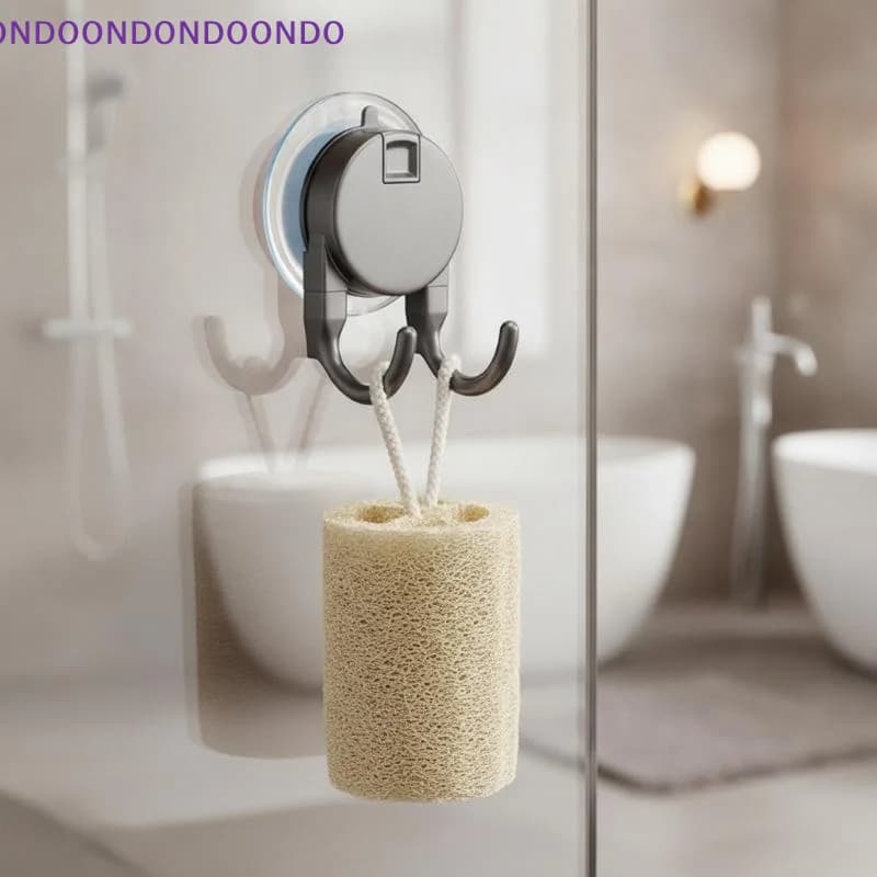 Suction Cup Hook Dual Hooks No Drilling No Glue Residue Hanger for Bathroom Kitchen Office Door Back Towel