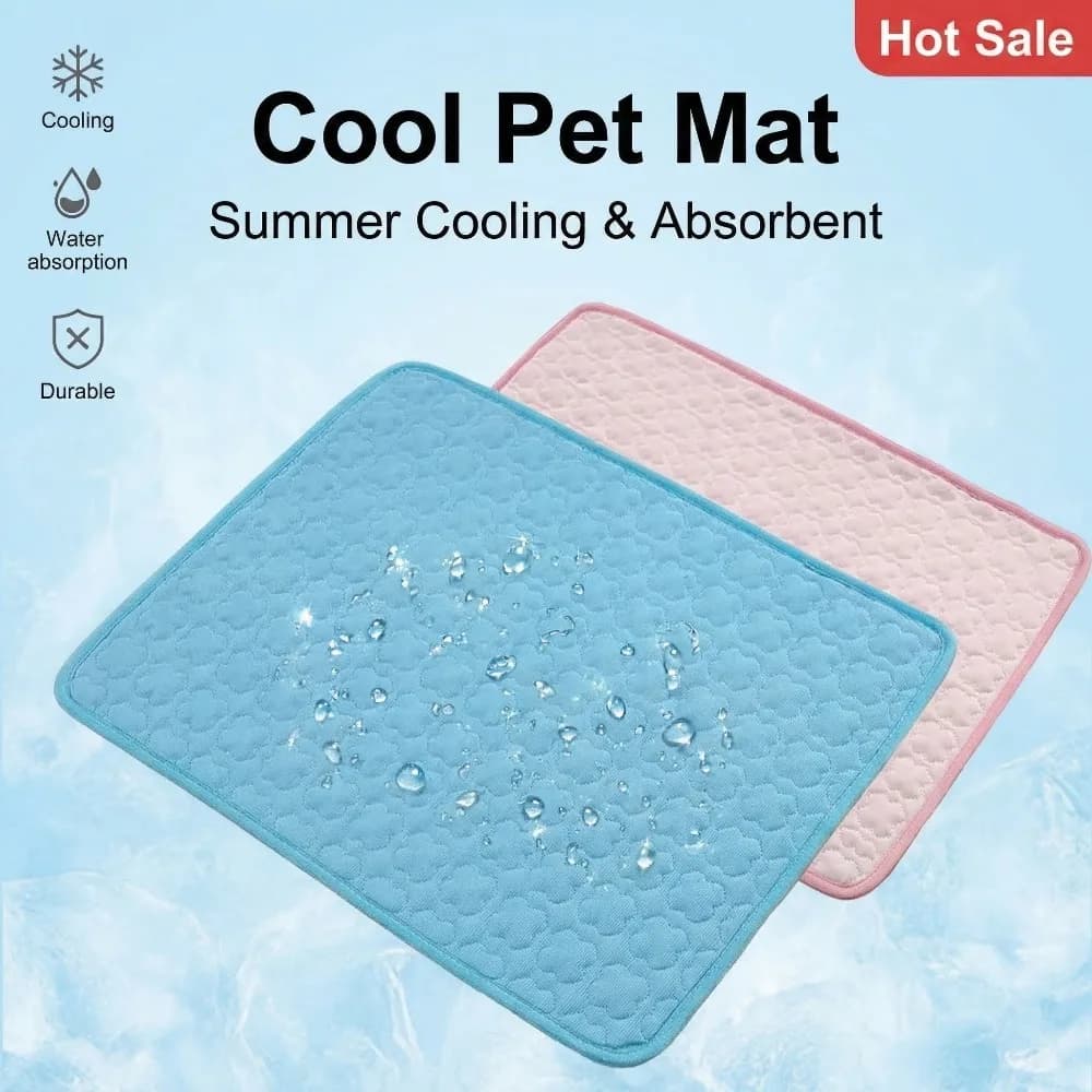 Tappetino Refrigerante per Cani, Gatti e Conigli, per Animali di Taglia Media e Grande, con Fibra Rinfrescante Interna Curva, Antiscivolo e Lavabile, per Esterni, Ideale per l'Estate