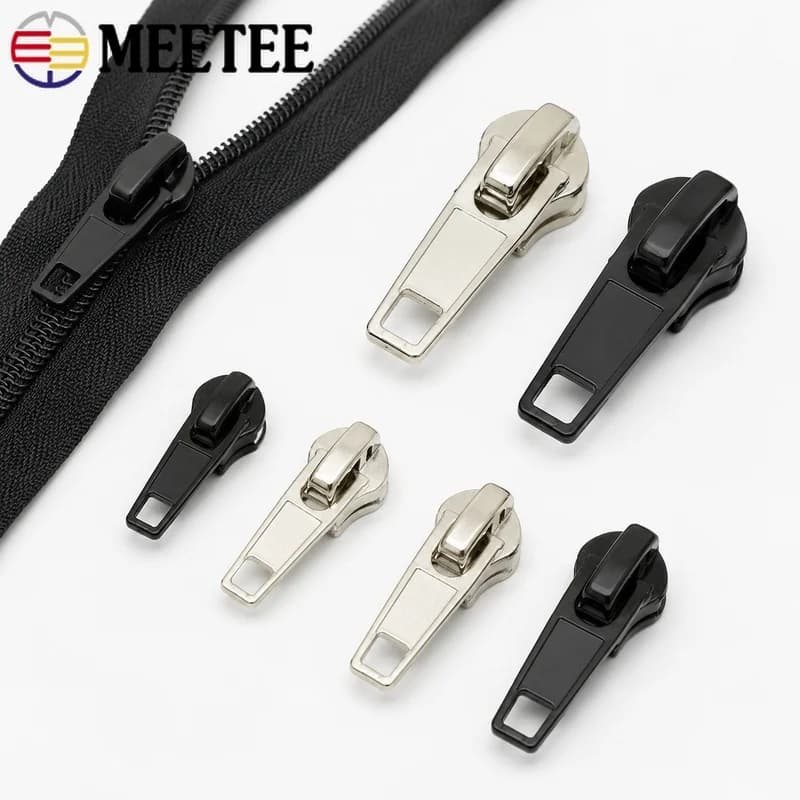 50Pcs 3#5#8#10# Zipper Sliders Nylon Zip Puller Auto Lock Heads for Trousers Bag Closure Replacement Sewing Accessory Tailor Kit