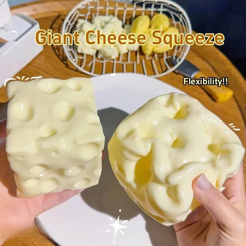 Giant Antistress Ball Shape Cheese Cube, Soft and Modelable, Not Bouncy, Sensory Antistress Toy, Festival Gift