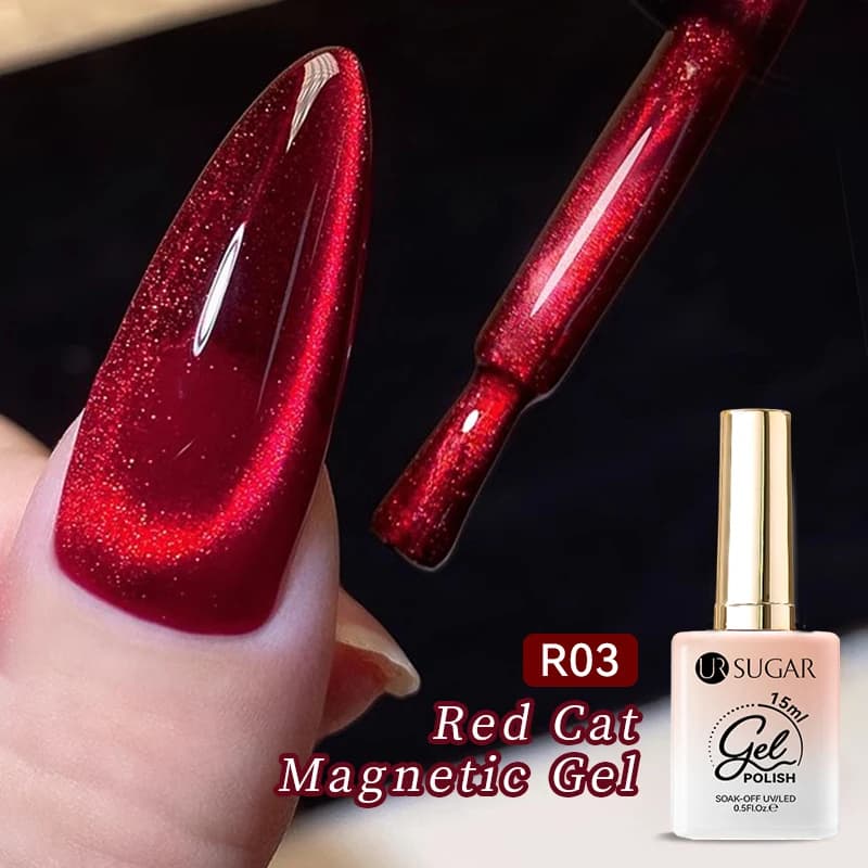 UR SUGAR 15ml Autunno Inverno Gatto Rosso Gel Magnetico Smalto per unghie Bianco Dopamina Nail Scintillante Glitter Soak Off UV LED per Manicure