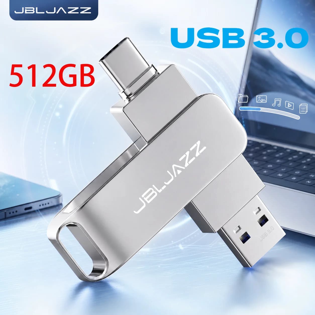 Metal Pen Drive Memory Stick USB Flash Drive Adapter USB 3.0 256GB 512GB High Speed Metal Mini U Disk Pendrive U Disk For Drone
