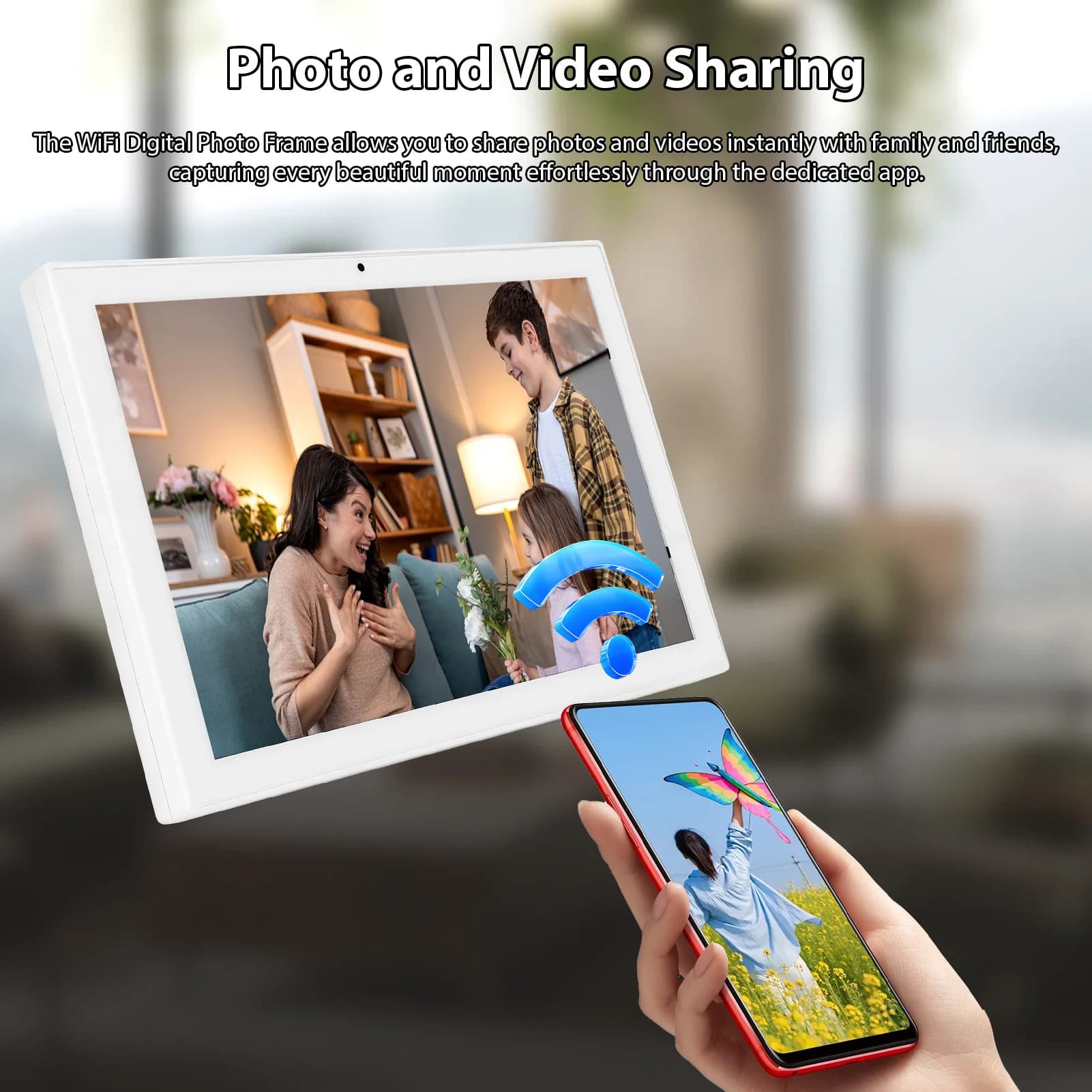Cornice Digitale WiFi Smart con Touchscreen, Controllo App, Ampio Display, Calendario e Pianificatore di Cene