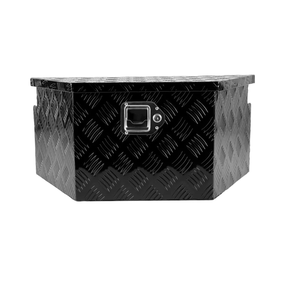 Toolbox plated with aluminum strips Pick up for trucks RV bed Toolbox with trailer tab Waterproof storage organizer with lock and keys