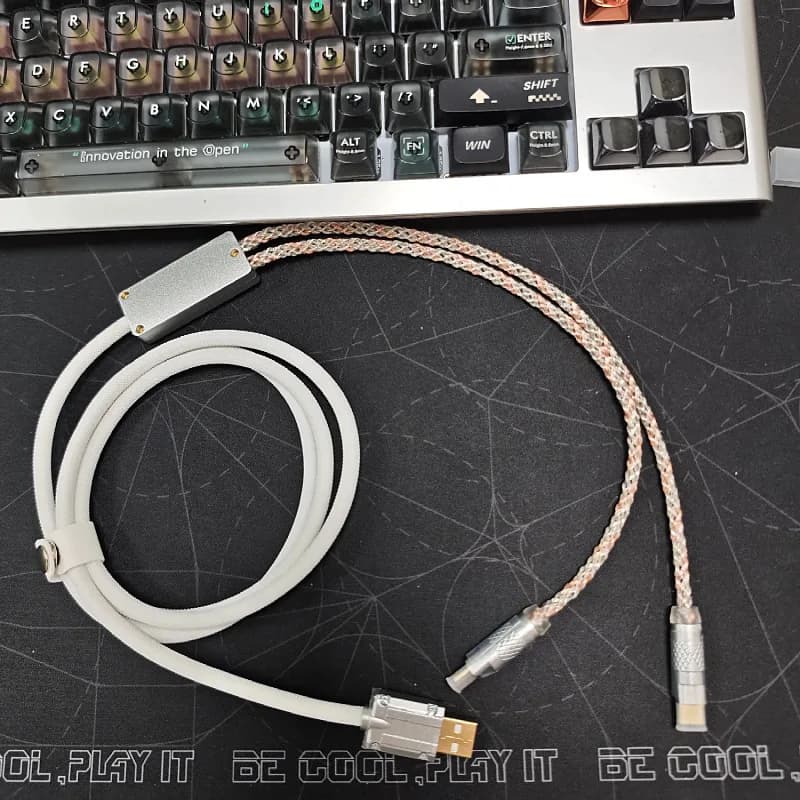8K Speed 1 To 2 Dual TYPE-C Keyboard Mouse Cable RGB Electric Mechanical Keyboard Data Cable