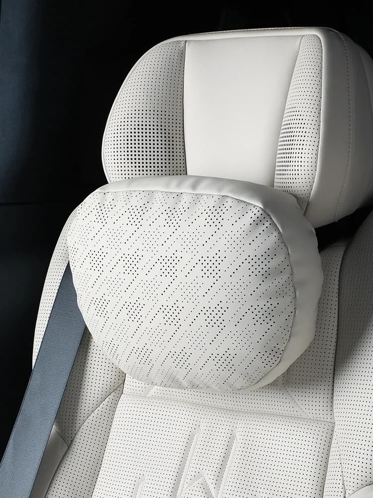 Cuscino Morbido in Pelle Nappa per Sedile Sportivo ZEEKR 009 001 007 7X, Poggiatesta per Auto, Supporto Lombare Traspirante