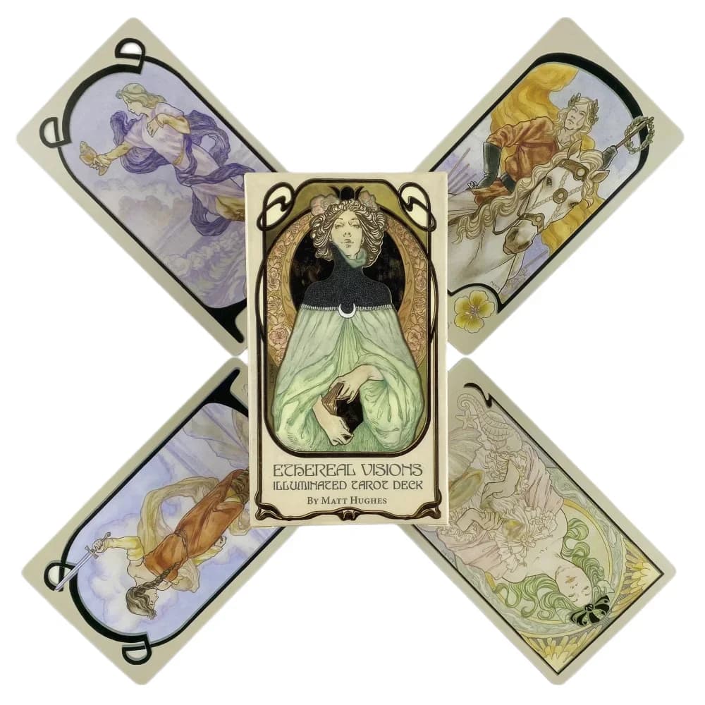 Ethereal Visions: Carte dei Tarocchi Illuminate - Mazzo da 80 Carte, Edizione Divinazione Oracle in Inglese, Giochi da Tavolo