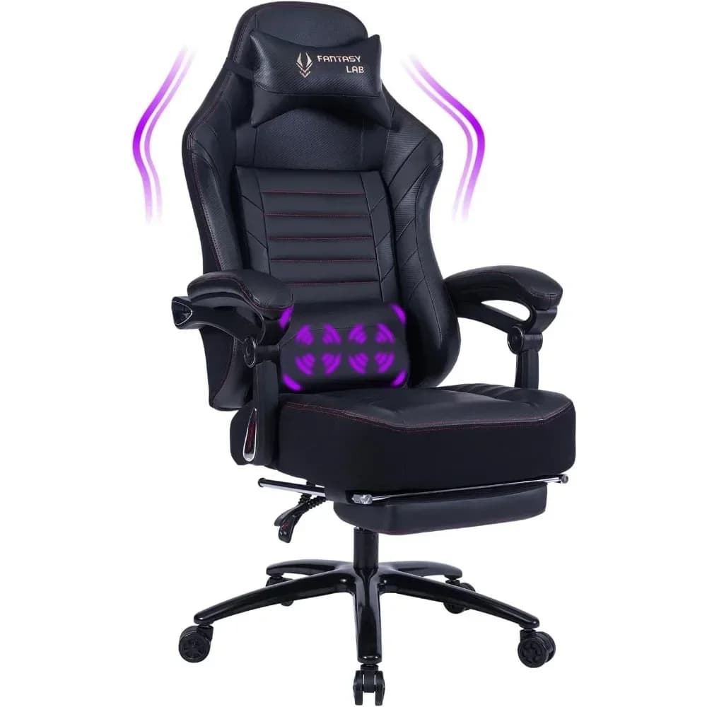 Bestseller Sedia da Gaming Grande e Alta con Poggiapiedi, Capacità 400 libbre, Sedia da Gamer con Massaggio, Schienale Regolabile in Memory Foam e Braccioli