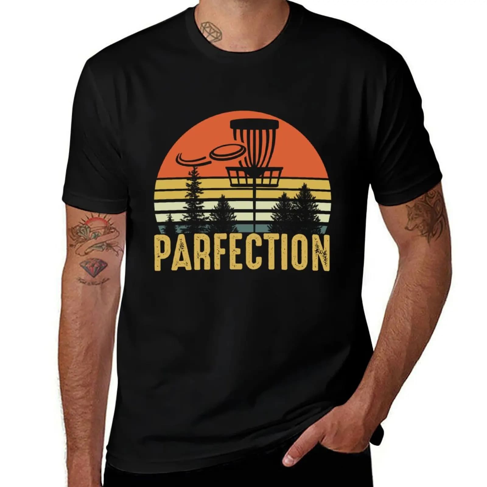 T-shirt Disc Golf parfection, magliette grafiche, magliette grafiche, magliette a maniche corte, magliette da allenamento da uomo