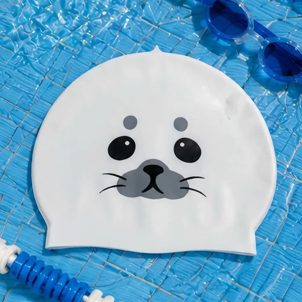 Professional Waterproof Swimming Caps Animal Printed Comfortable Silicone Swim Caps Cartoon Elastic Seal Swim Hat Water Sports