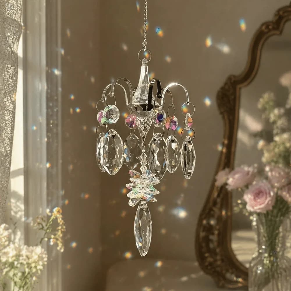 Craft Decoration Rhinestone Pendant Sun Catcher Ornaments Home Decoration Crystal Suncatcher Shiny Fantasy Wind Chimes Garden