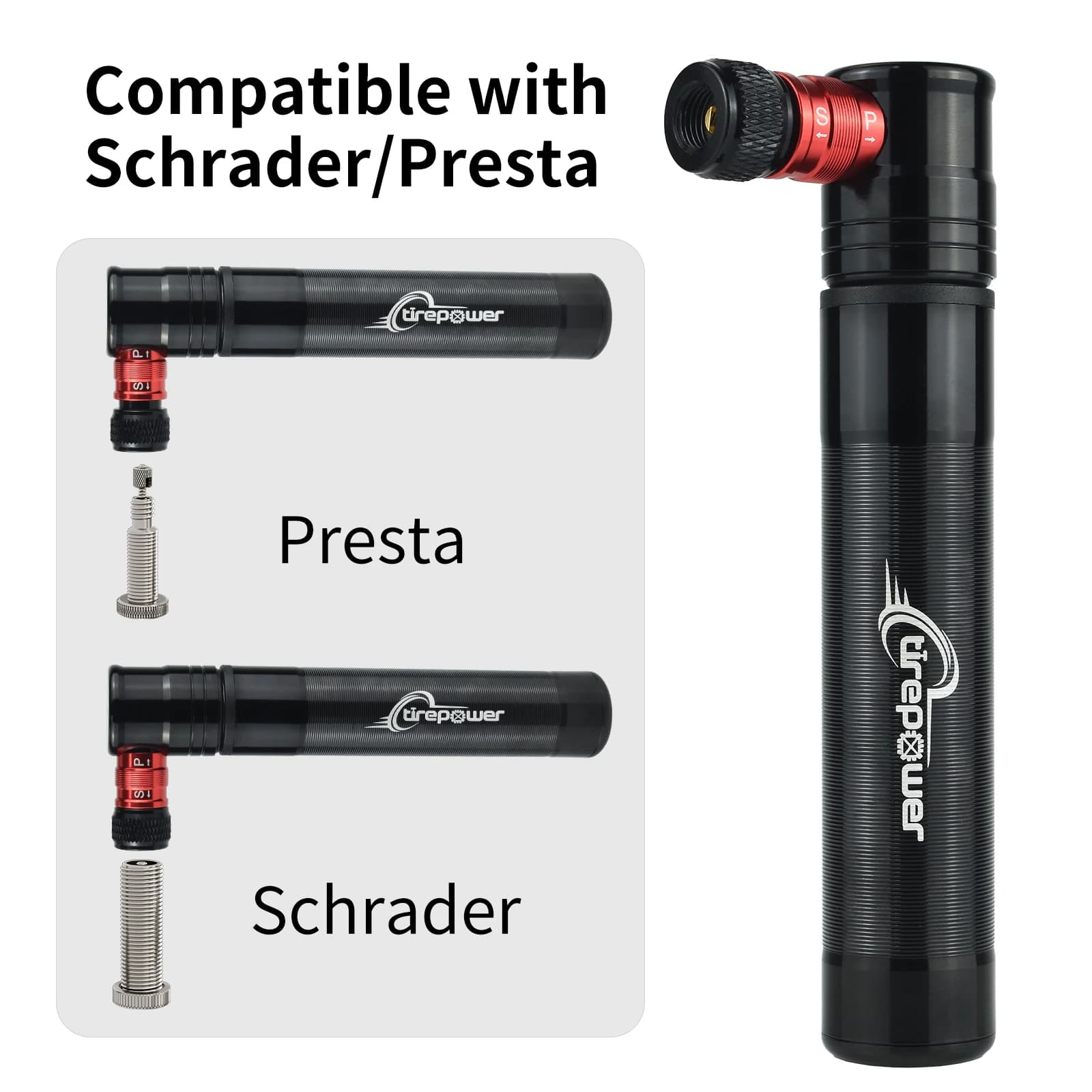 Mini pompa per bici in lega di alluminio Pompa di gonfiaggio manuale portatile da 90 PSI Pompa per pneumatici per bicicletta compatibile con valvola Presta e Schrader Facile da usare