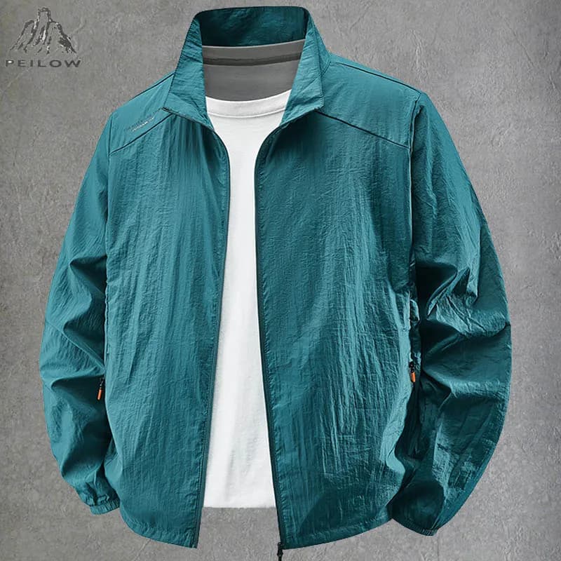 Giacca Antivento Oversize 7XL 8XL da Uomo, Protezione UV Estiva, Giacca Leggera per Sport, Ciclismo, Escursionismo, Pesca, Abbigliamento Maschile