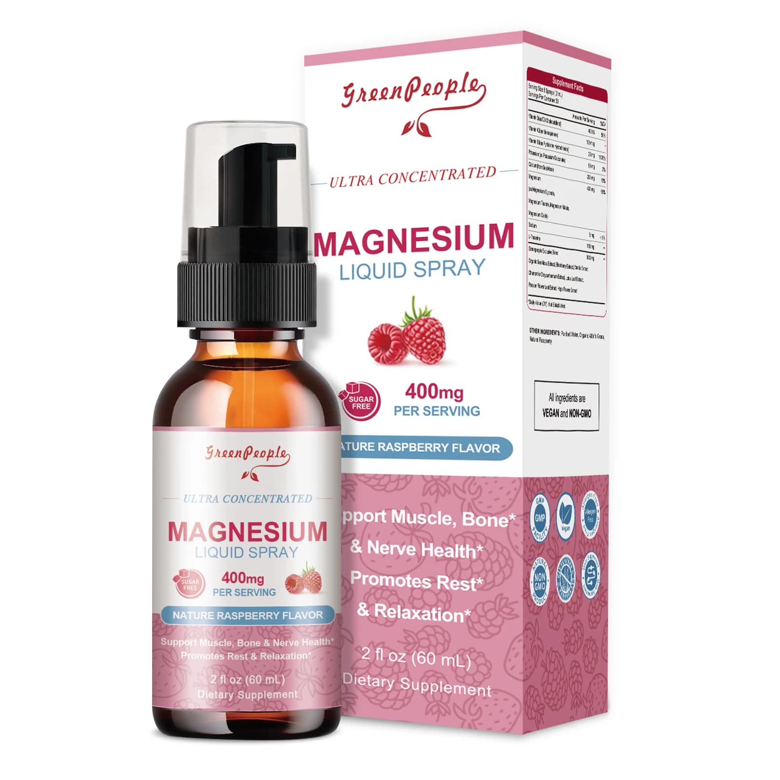 Liquido glicinato di magnesio, integratore liquido di magnesio da 400mg con vitamina B6, C, D, zinco, magnesio per bambini e adulti