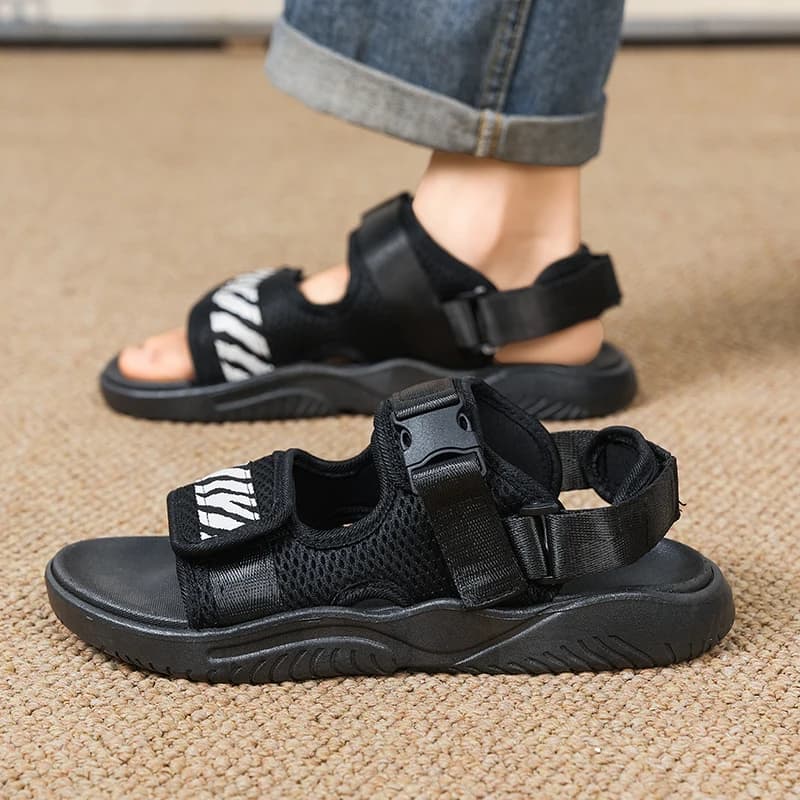 Men's Summer 2026 Trendy Outdoor Sports Beach Shoes Casual Driving Soft Bottom Anti-slip Slippers Breathable Slip-On Sandals