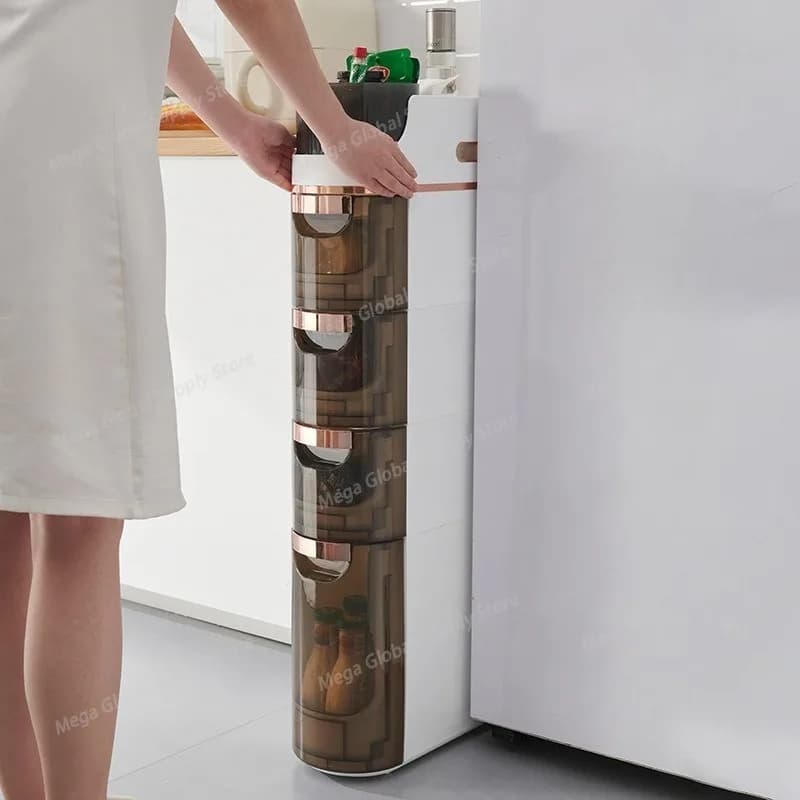 Narrow Storage Shelf Multi Layer Drawer Organizer Shelves Aesthetic Crack Bathroom Rack Multifunctional Plastic Kitchen Racks