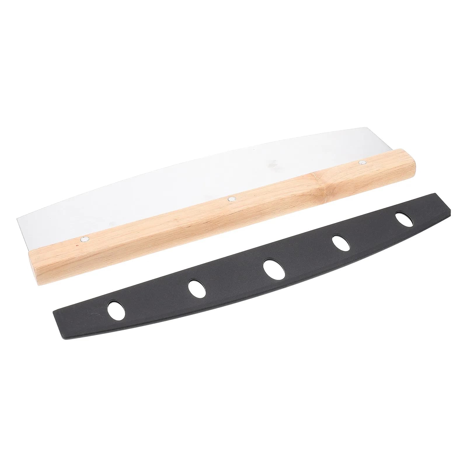 Wooden Handle Pizza Cutter Stainless Steel Blade Efficient Uniform Cutting for Pizza Noodle Cake Sandwich Baking Supply Kitchen
