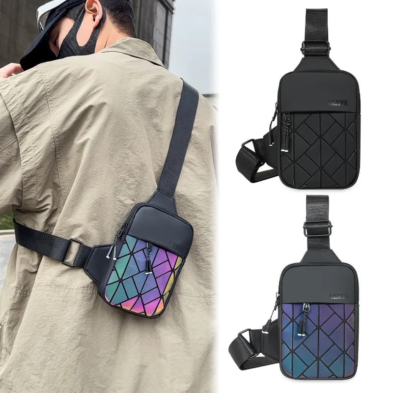 New Universal Rhombus Grid Crossbody Bag Casual Small Phone Chest Bag Premium Fashion Shoulder Handbag for Daily Outings