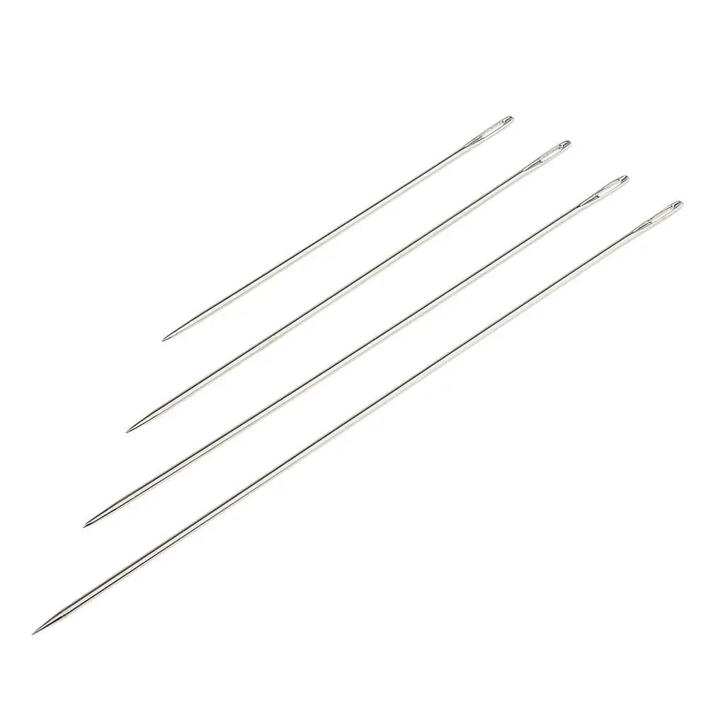 Kit di 4 aghi da cucito a mano lunghi di dimensioni assortite per ricami e rammendini, sacchi da cucito, forniture artigianali fai da te
