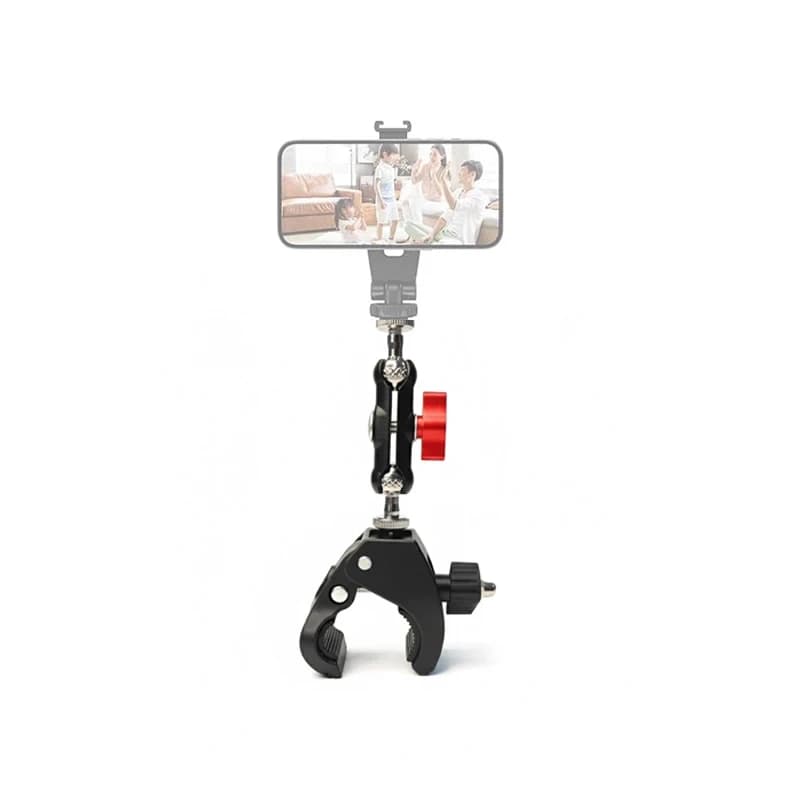 Adjustable Aluminum Alloy Magic Arm Clamp Anti-Slip Pipe Holder Mount for GoPro DJI Action 5 Pro 4 3 Camera Accessories