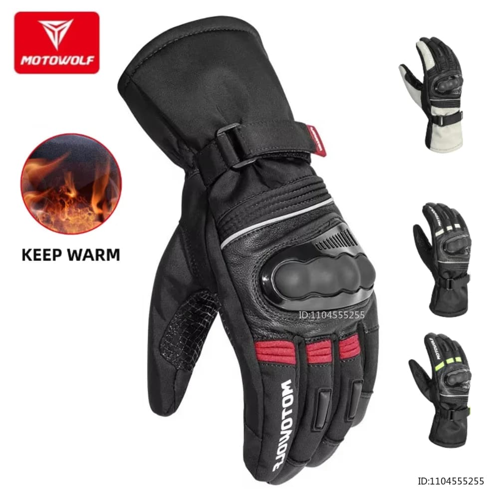 Motowolf Winter Motorcycle Gloves for Men Women Waterproof Rainproof Touchscreen Thermal Gloves Motocross Biker Moto Equipment