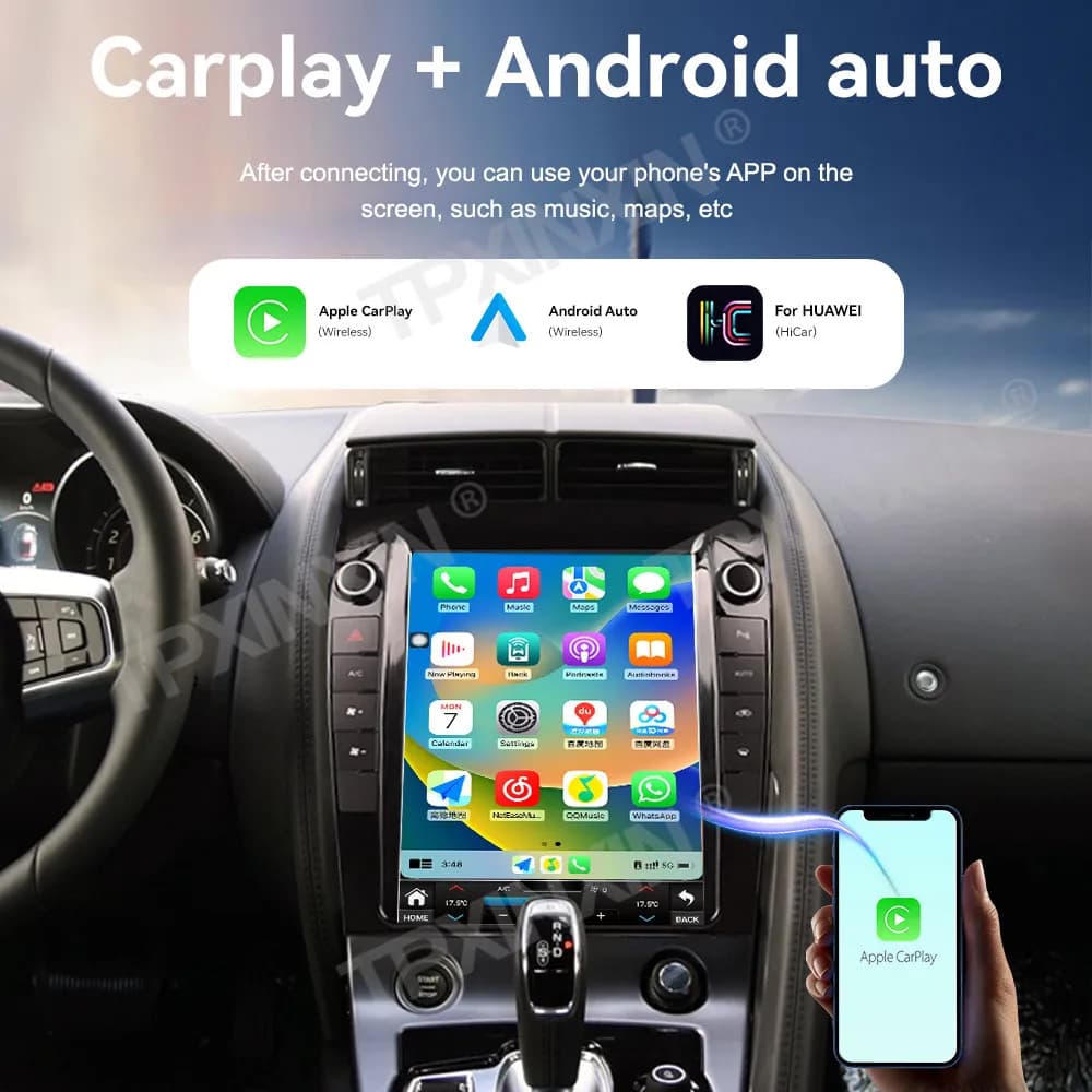 Auto Android 14.0 Stereo Carplay Multimedia Player For Jaguar F-TYPE 2013-2020 Car Radio Navigation 9.7 Inch Scren Head Unit DSP