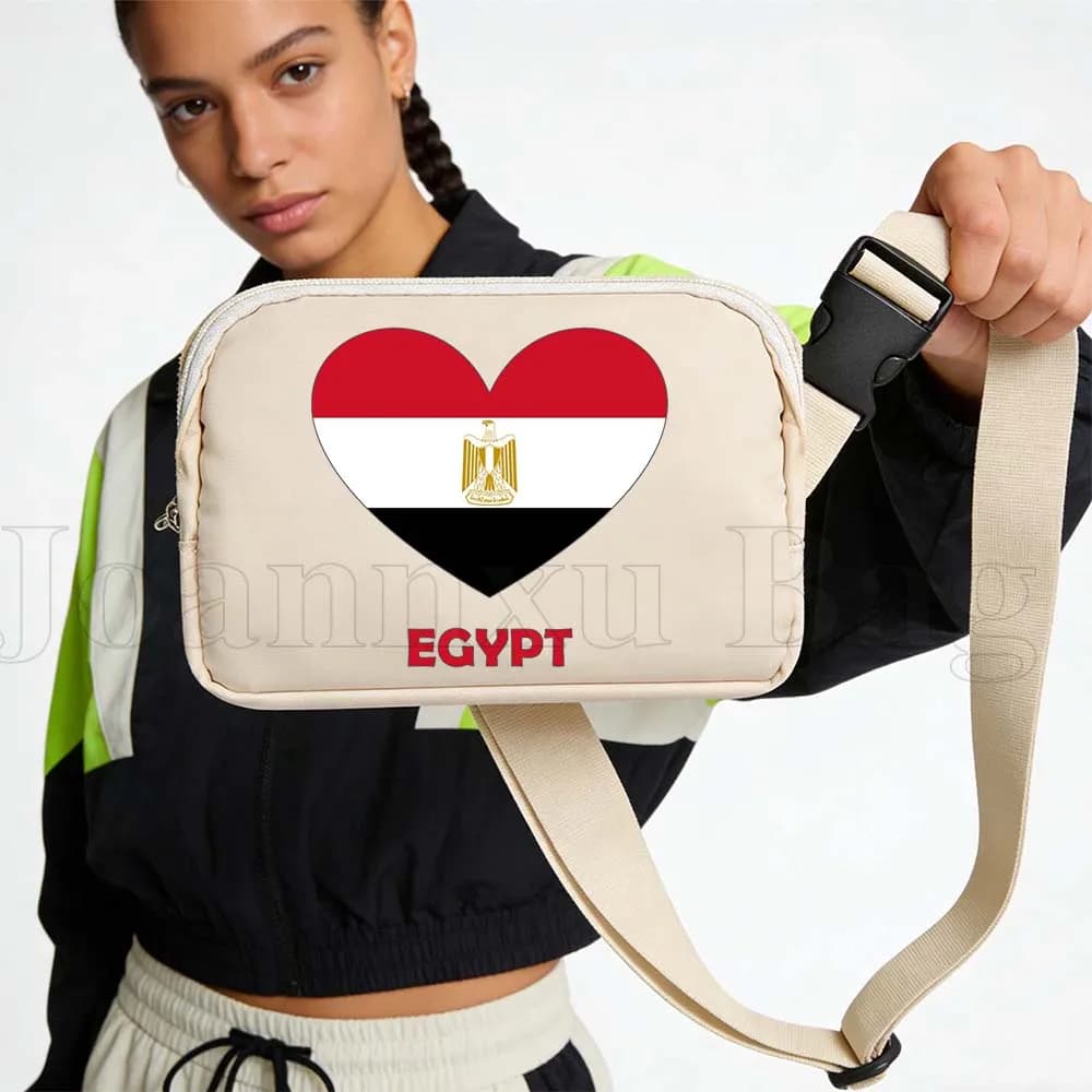 Waterproof Sports Waist with Egyptian Flag, Cellular Door, for Race, Cycling, Jogging, Woman, Wallet, Gift