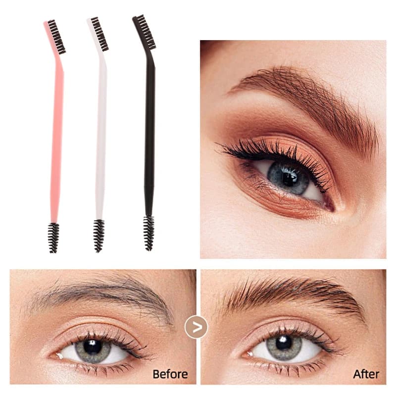 Z. Double head eyebrow brush, eyelash comb, eyebrow modeler and eyelash, reusable makeup tool for eyebrow care