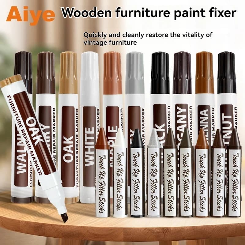 Set di 6-21 pennarelli per mobili, set di temperamatite, kit di riparazione graffi in legno, penna impermeabile per pavimenti, tavoli, scrivanie, macchie di quercia, acero