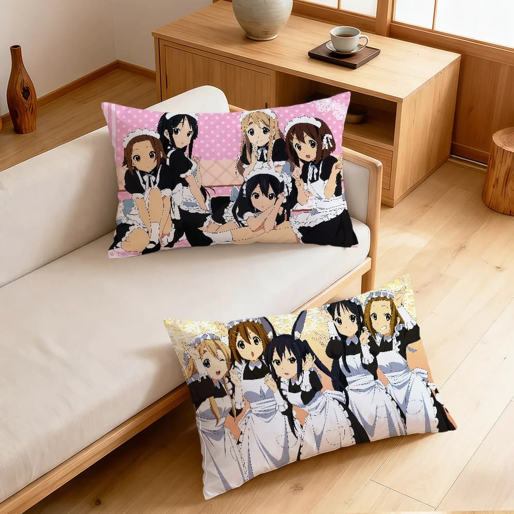 Fodera per cuscino rettangolare rosa Y2K con motivo anime classico e carino K-ON, per divano, soggiorno, dormitorio, comodino, regalo