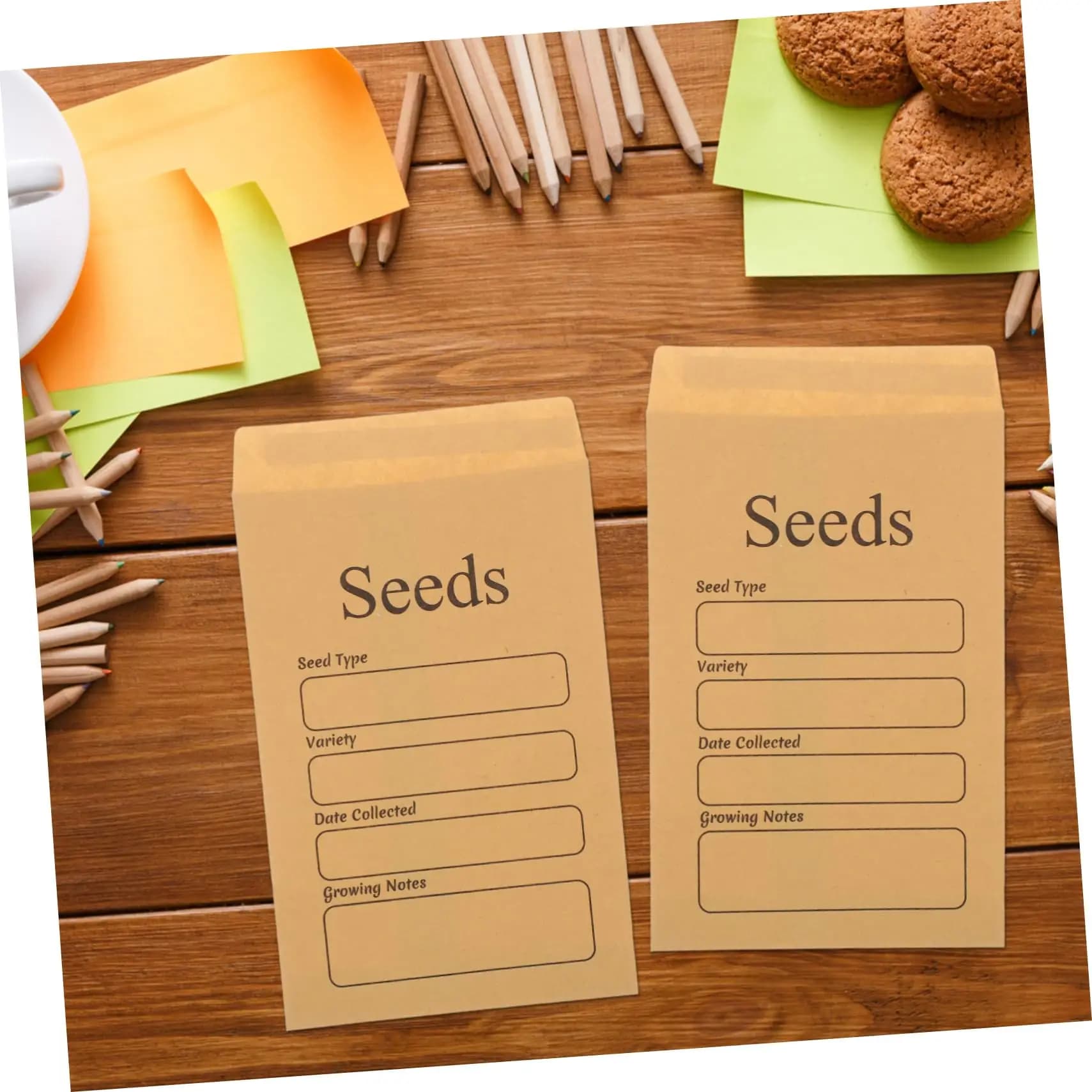 50 buste salvadanaio per semi Kraft, buste autosigillanti per riporre semi, mini buste per raccogliere semi di ortaggi e fiori