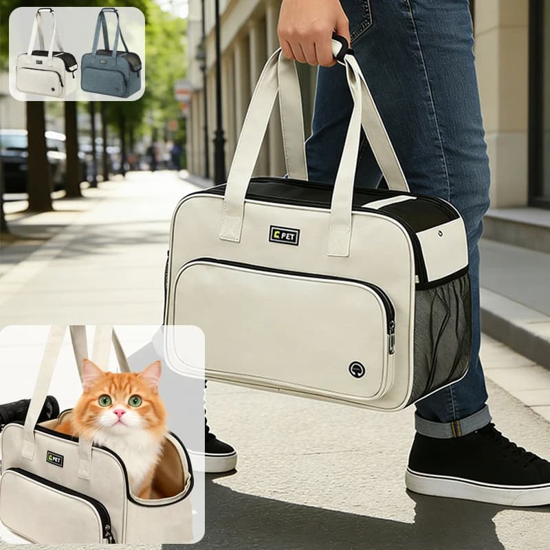 Borsa per Animali Domestici da Esterno in Tessuto Oxford Resistente, Traspirante con Cintura a Rete e Fibbia di Sicurezza, Ideale per Passeggiate al Parco