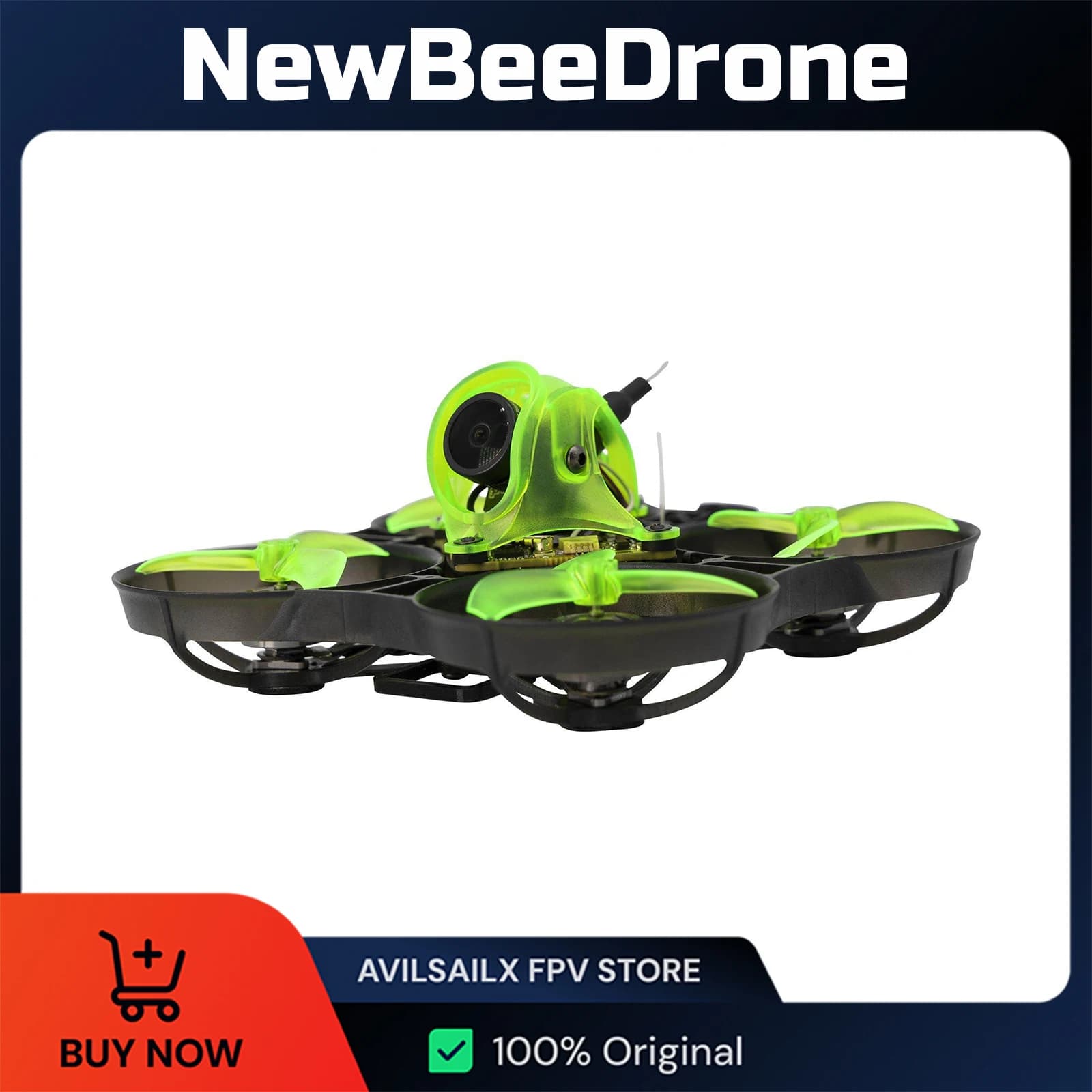 NewBeeDrone AcroBee75 Tiny Whoop Drone da Corsa FPV, Quadricottero Brushless da 75mm Pronto per la Competizione, BNF/RTF