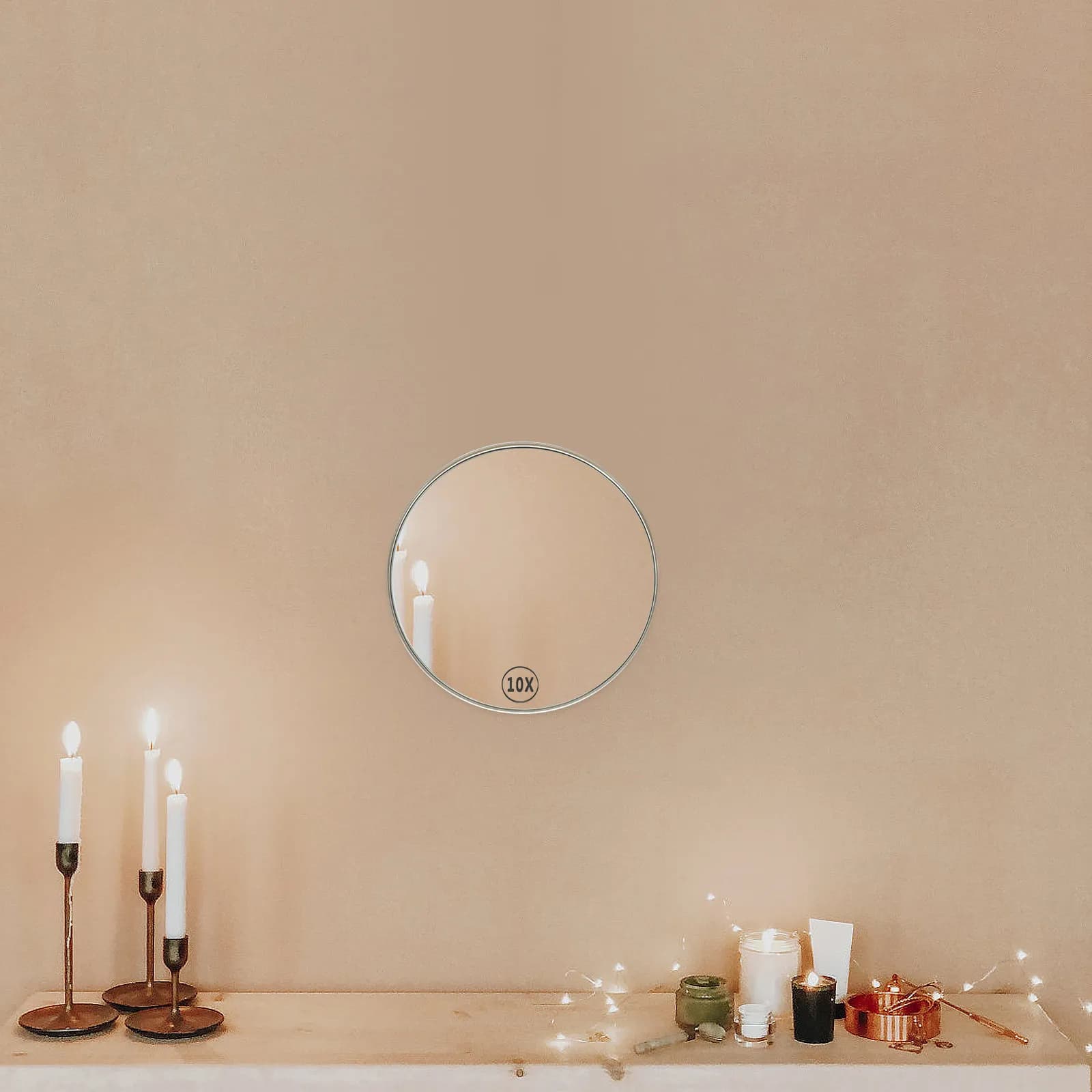 Single Side Magnifying Mirror Suction Cup for Bathroom Shower Makeup Shaving Hair Styling Portable Wall Friendly No Drill Hd