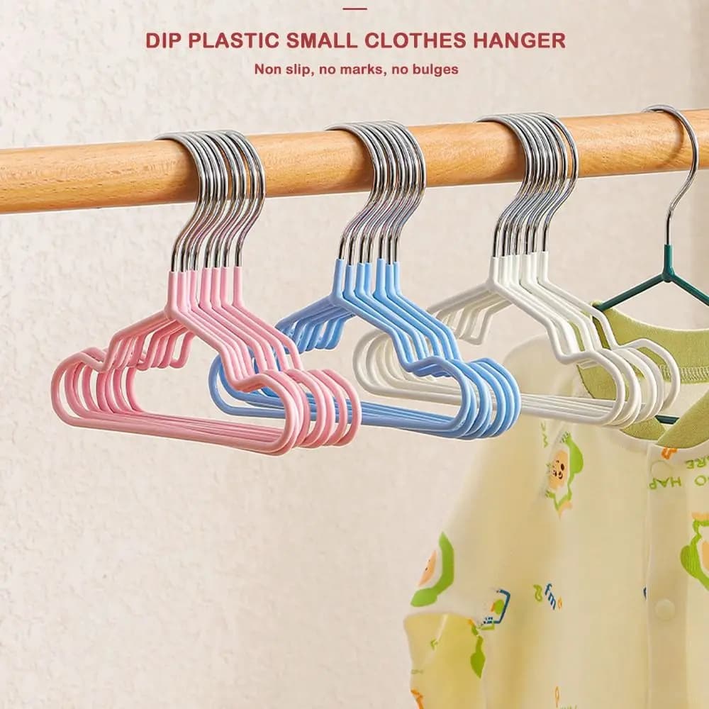 10PCS New Solid Color Pet Hanger Metal DIY Pet Clothes Hanger Non-slip Mini Coat Hanger Clothes