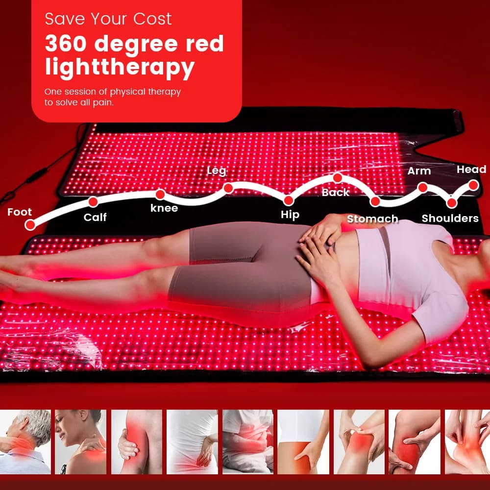 2026 Biggest Home Use Red Light Therapy Blanket for Full Body 660nm 850nm Pain Relieve Infrared Light Therapy Sleeping Bag