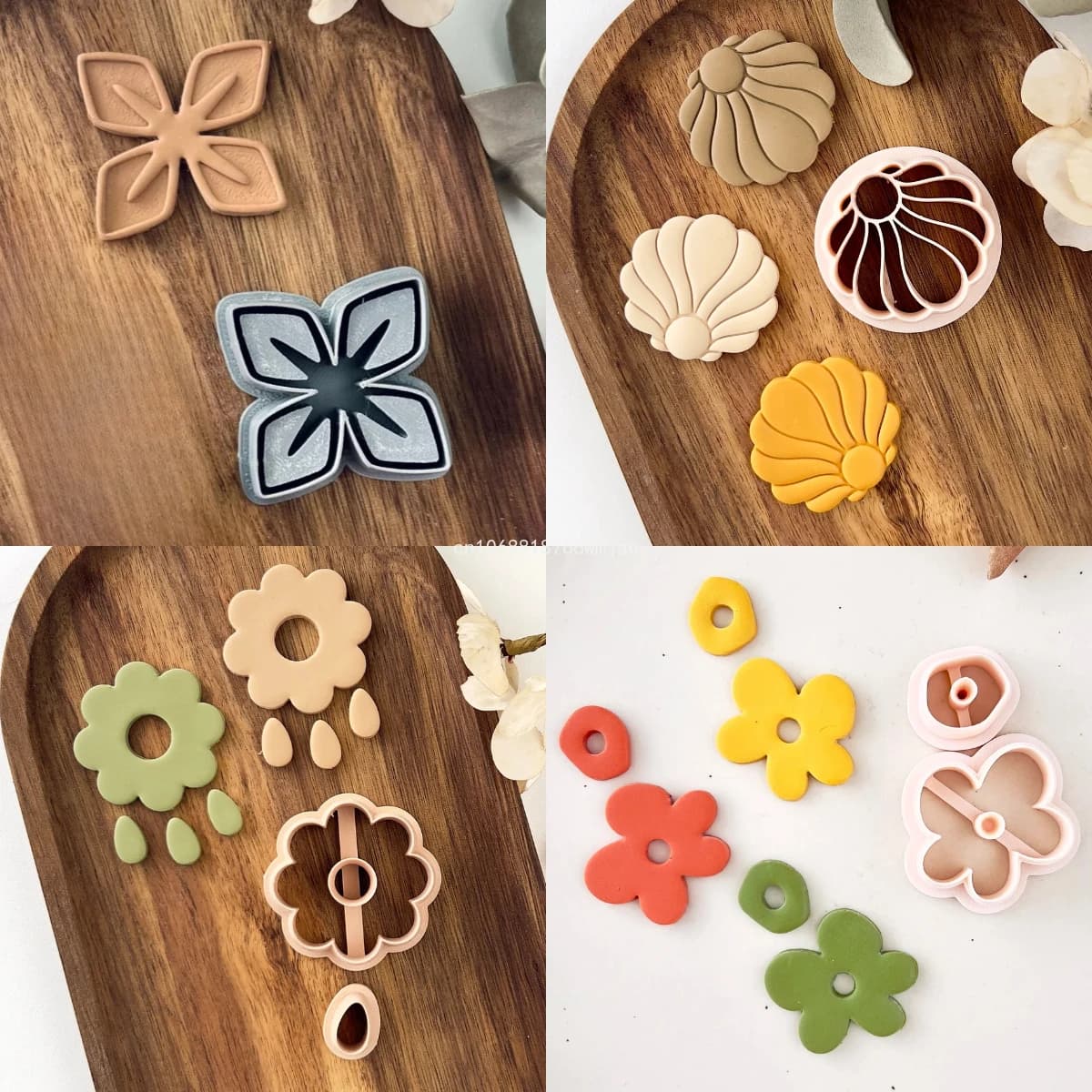 Formine per argilla polimerica a forma di giglio | Stampi per orecchini in argilla con fiori Boho | Stampi stampati in 3D affilati per la realizzazione di collane con ciondoli di gioielli