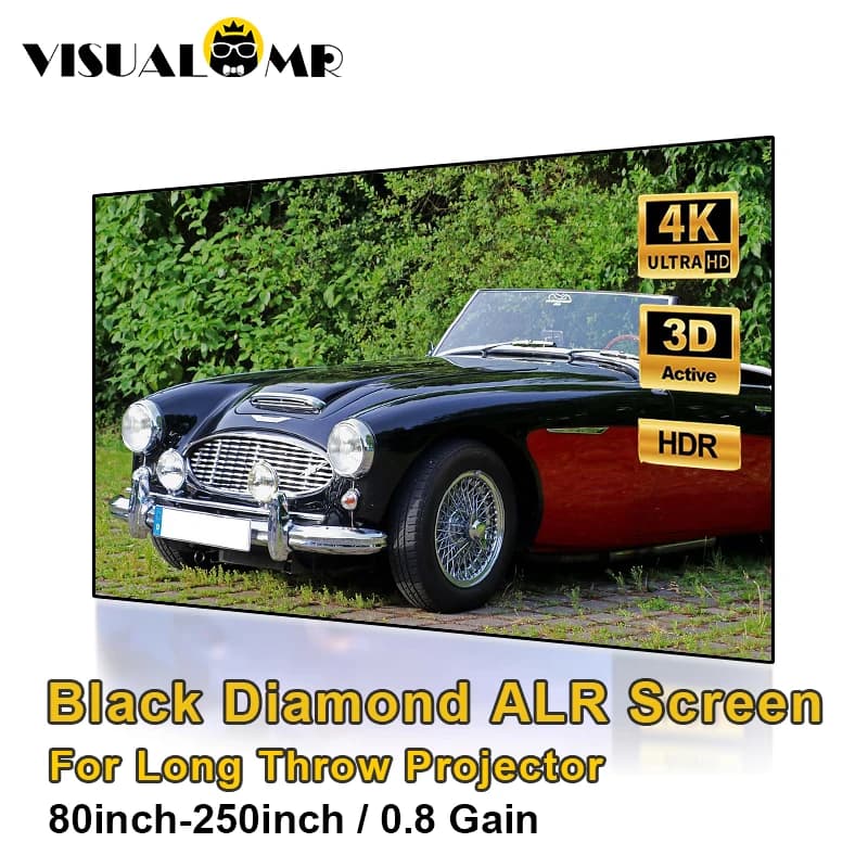 VisualMr Black Diamond ALR Schermo per proiettore Luce ambientale che rifiuta Cornice fissa 1CM Lunetta ultra stretta 4/8K Proiezione normale 3D