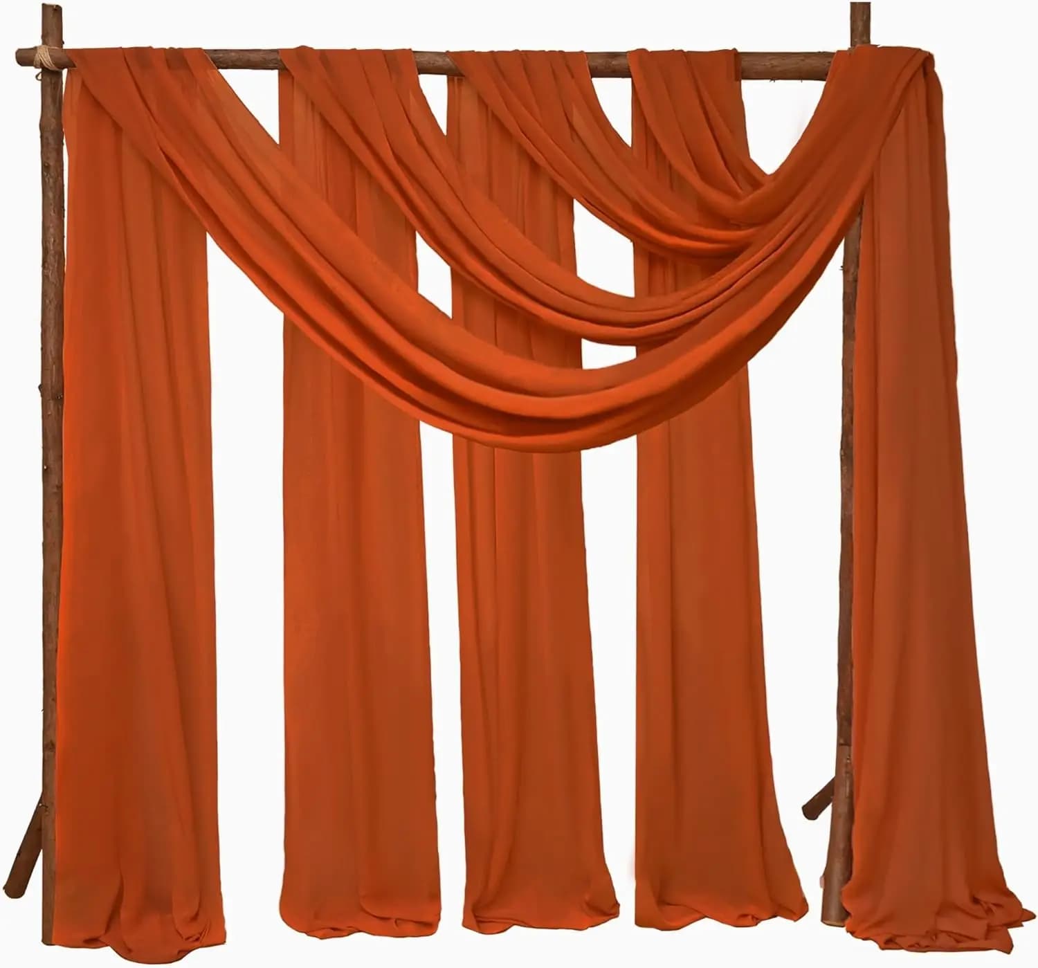 Tessuto per drappeggio ad arco nuziale a 4 pannelli, tenda in chiffon trasparente da 28 pollici x 20 piedi per cerimonie e feste