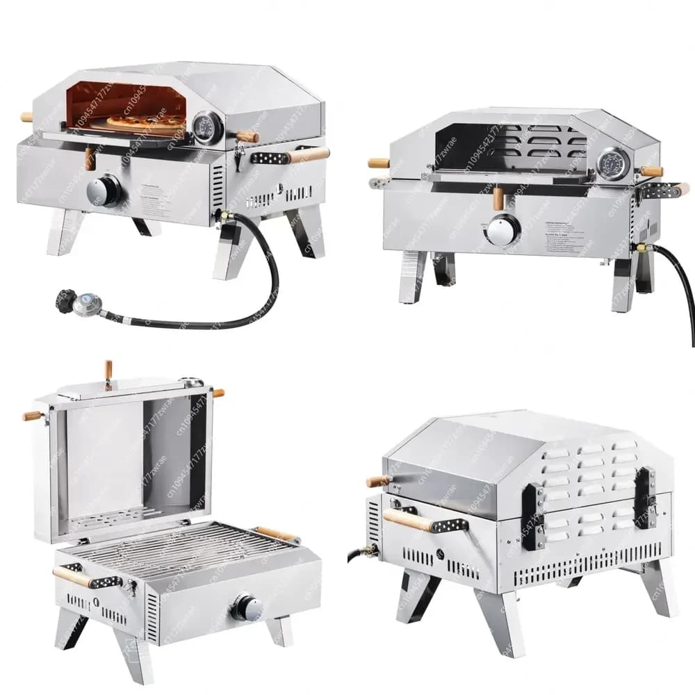Portable Outdoor Gas-Fired 13 in Pizza Oven Thickened Cordierite Stone Built-In Baking Oven for Outside Use