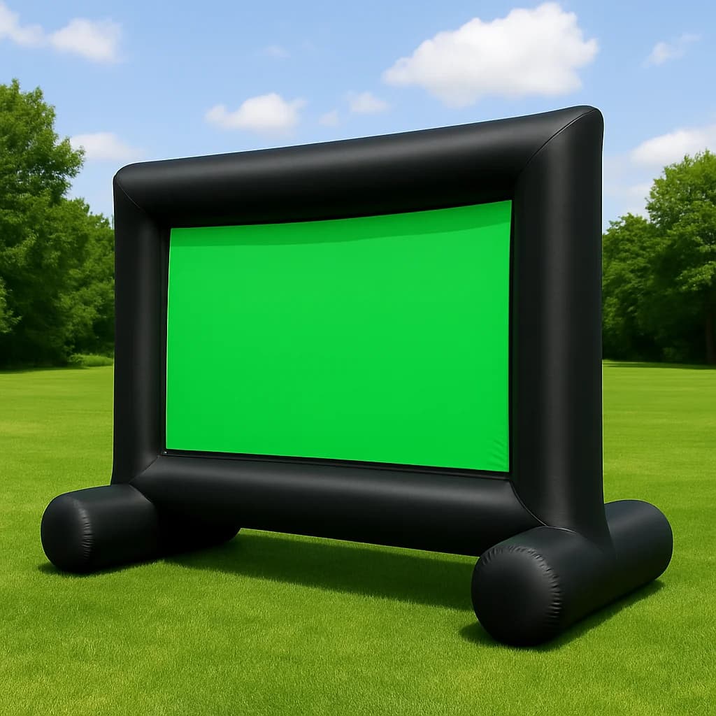Schermo cinematografico gonfiabile Schermo per proiettore da esterno con custodia per ventilatore d'aria - Proiezione anteriore posteriore, schermo gonfiabile facile da montare